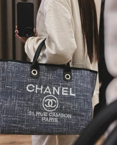 Chanel Denim Deauville Large Tote Bag