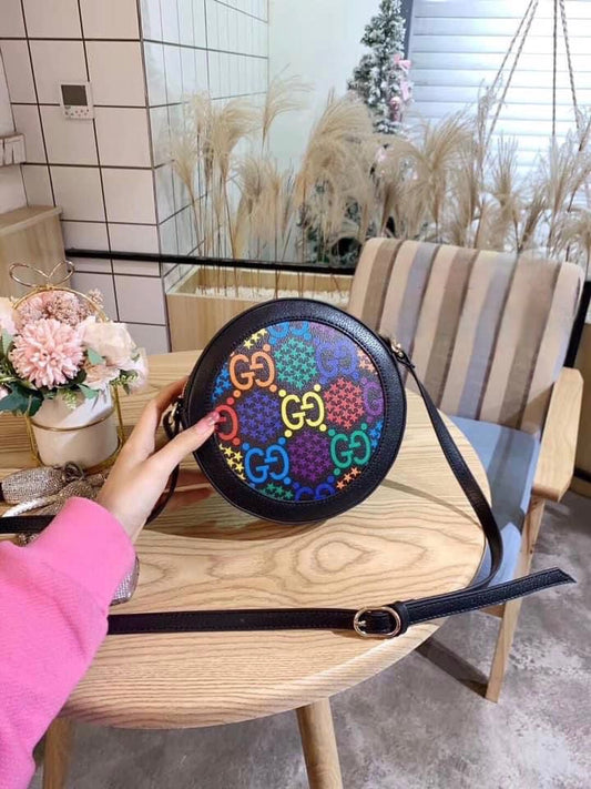 Gucci Multicolor GG Supreme Psychedelic Round Bag
