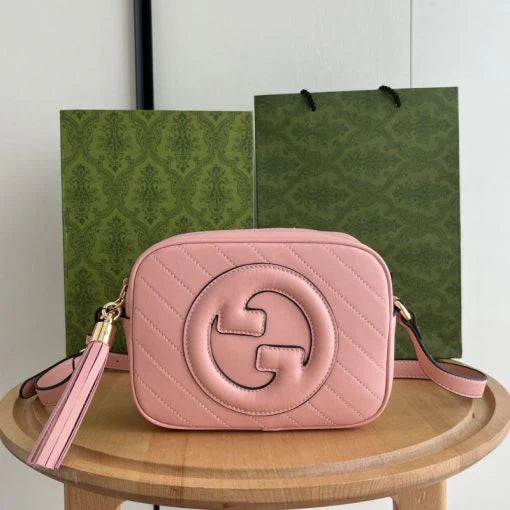 Gucci GG Blondie Marmont Small Quilted Pu Leather Crossbody Bag