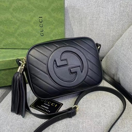 Gucci GG Blondie Marmont Small Quilted Pu Leather Crossbody Bag