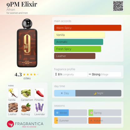 9pm ELIXIR By Afnan EDP 100ml - UNISEX