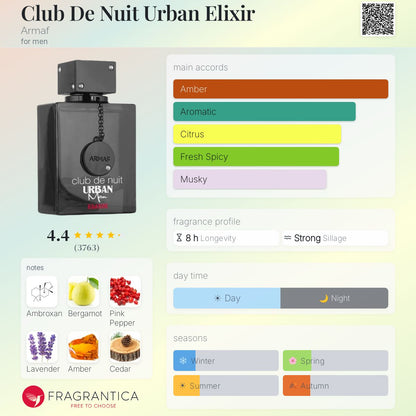 Club De Nuit Urban Man Elixir By Armaf EDP 105ml